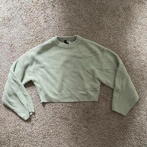 H&M cropped mint green sweater